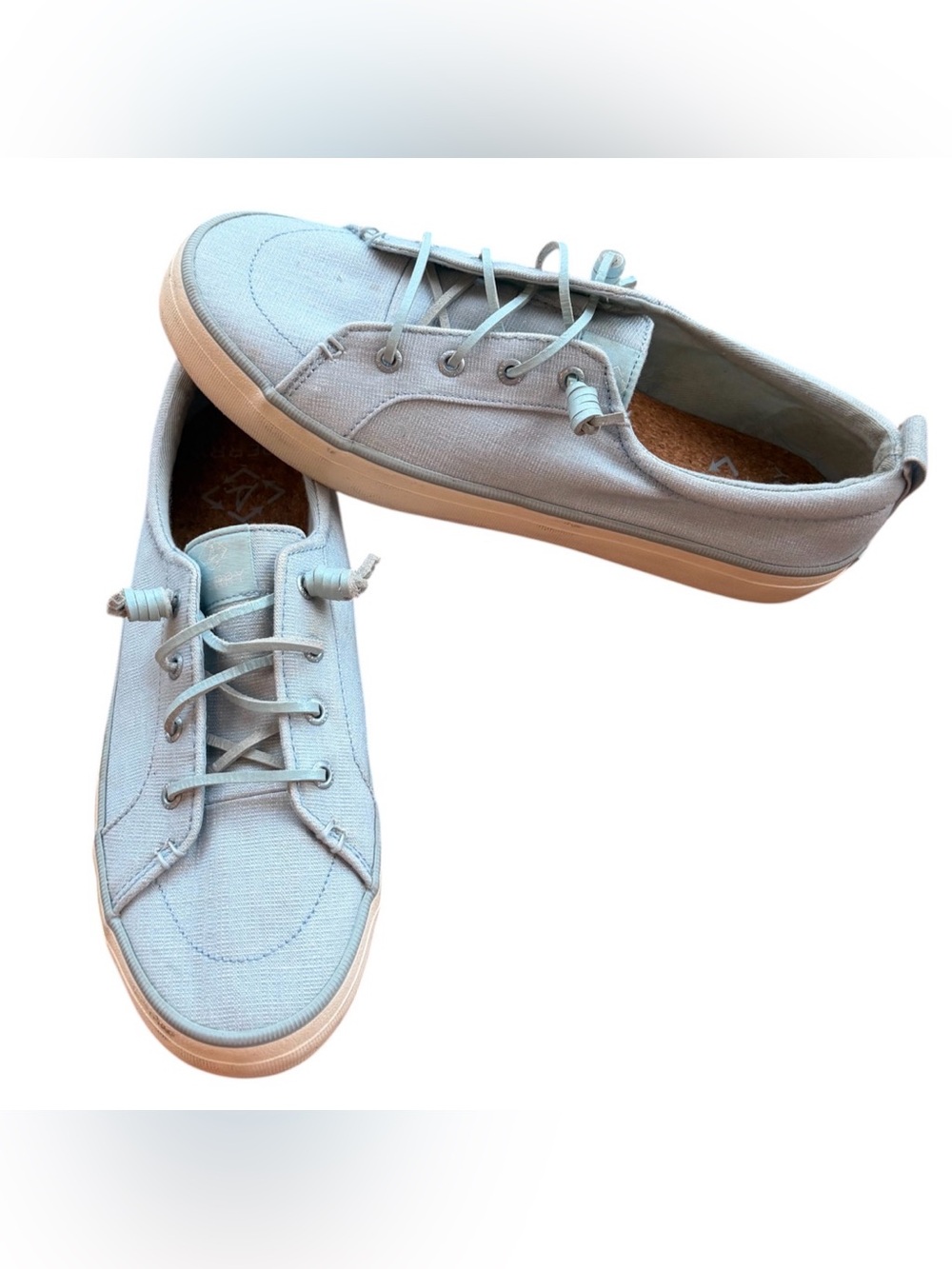 Sperry Women’s 9.5M Blue Textile Low Top Lace-Up Sneakers STS88483